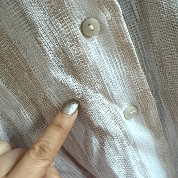 Dreamers Light Brown and White Striped Button Down Shirt - Picture 4 of 9